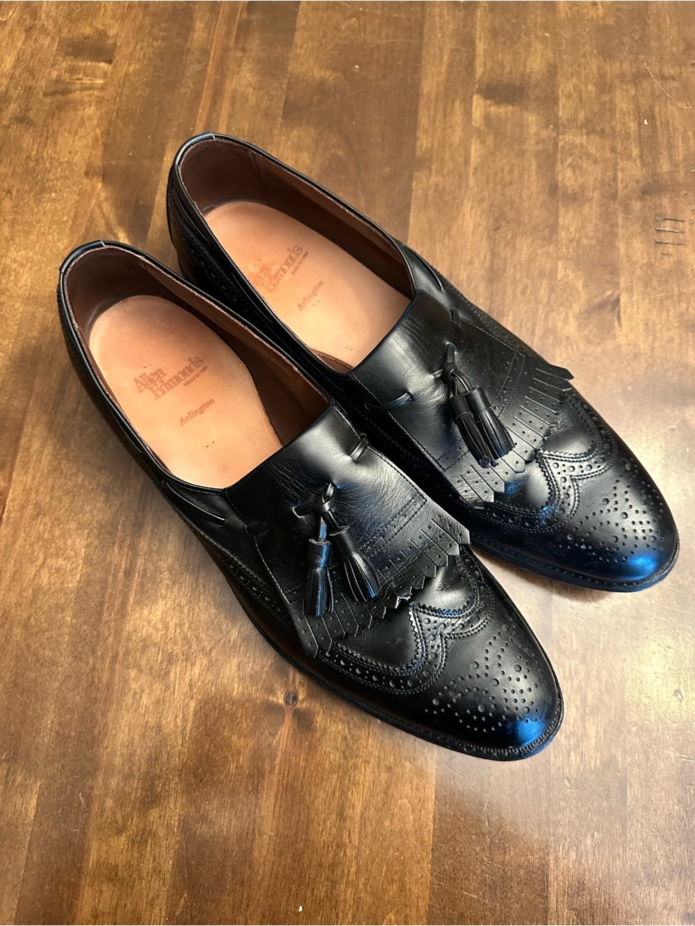 Men’s ALLEN EDMONDS Arlington Black Tassel Loafer Size 14